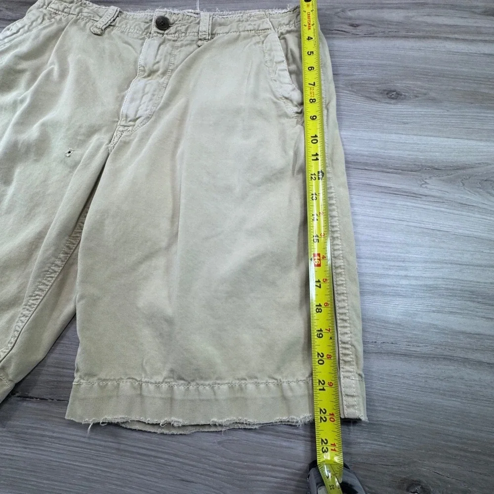 Vtg Y2K American Eagle Khaki Utility Shorts Mens 33 Distressed Raw Hem‎ Gropcore
